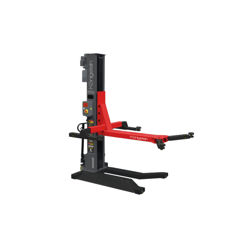 Élévateur mobile hydraulique robuste pour professionnels de la mécanique et carrosserie.