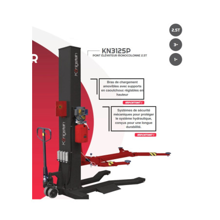 Pont élévateur mobile hydraulique pour professionnels de la mécanique.