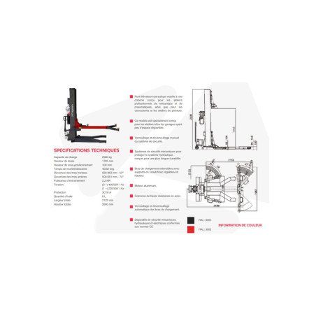 Pont élévateur mobile hydraulique : robustesse et sécurité pour professionnels de l'automobile.