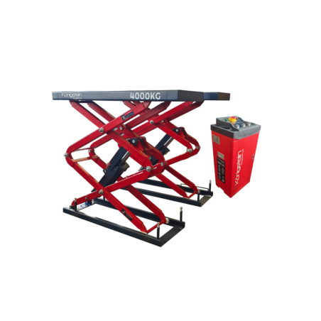 Pont élévateur à double ciseaux 4T : sécurité, qualité et performance garanties.