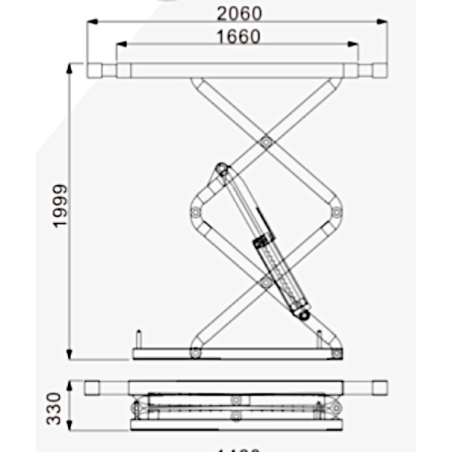 Pont élévateur à double ciseaux 4T : sécurité, qualité et performance garanties.