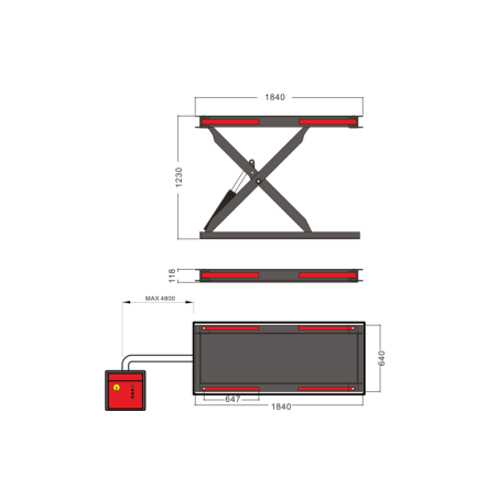 Scissor lift for paint booth and prep area - Königstein KN3630CP alt image.