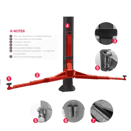 Élévateur réglable en hauteur pour véhicules industriels, capacité 6 tonnes. Sûr et efficace.