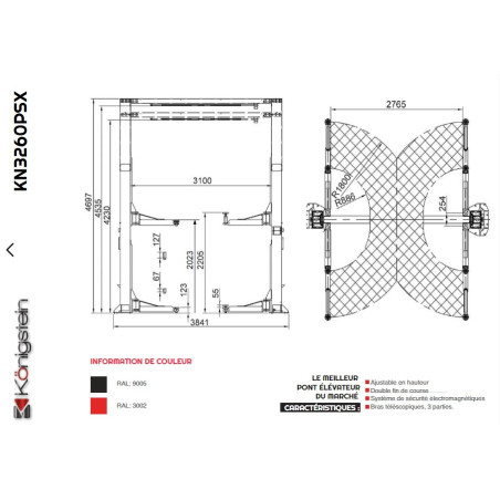 Élévateur réglable en hauteur pour véhicules industriels, 6 tonnes, sécurité maximale.