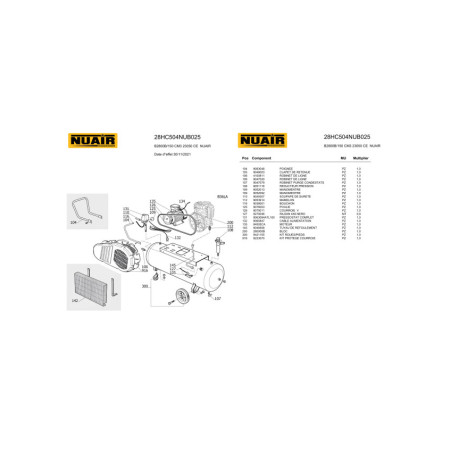 Compresseur à piston NUAIR B2800B/150CM3 : performances exceptionnelles pour une productivité optimale.