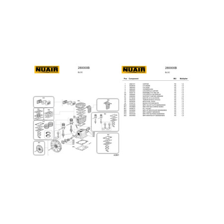 Compresseur à piston NUAIR B2800B/150CM3 : puissant, fiable et performant pour professionnels.