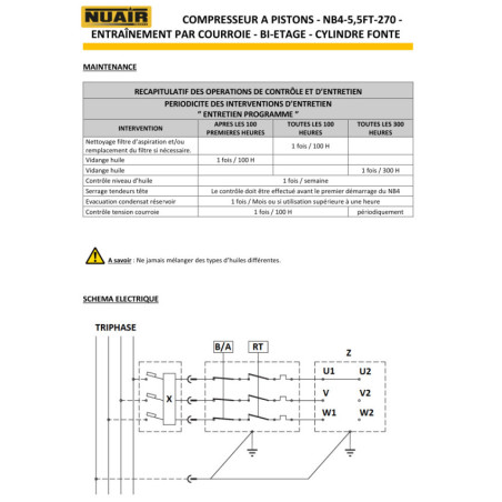 Compresseur NUAIR 5,5 CV sur cuve 270L : performance exceptionnelle pour pros.