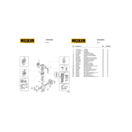Powerful NUAIR 5.5 HP piston compressor with 270-liter tank for industrial use.