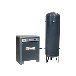 Compresseur à piston NUAIR insonorisé, qualité industrielle avec réservoir 500L.