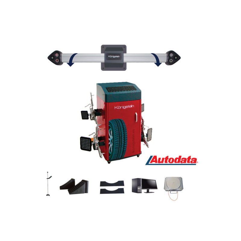 Système d'alignement 3D révolutionnaire avec caméras ajustables, logiciel intuitif et accessoires complets.