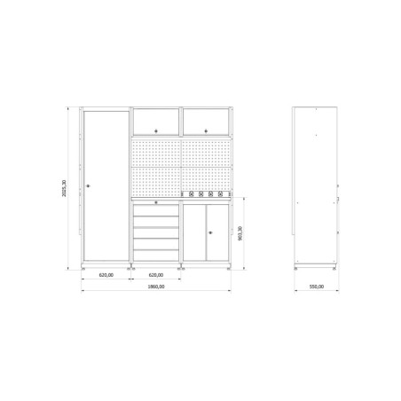 Mobilier d'atelier Expert TOOLBOX4YOU: design soigné, fonctionnalité maximale, espace de rangement généreux.