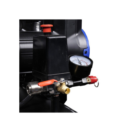 Compresseur silencieux Airpro 2×1.8 CV avec réservoir 40L, performances optimales et durabilité.