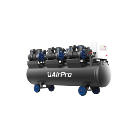 Compresseur silencieux Airpro 6×2 CV avec réservoir 280L, performances optimales, filtration microfibre.
