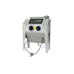 Cabine de sablage / sableuse avec accessoires, dimensions et caractéristiques techniques.