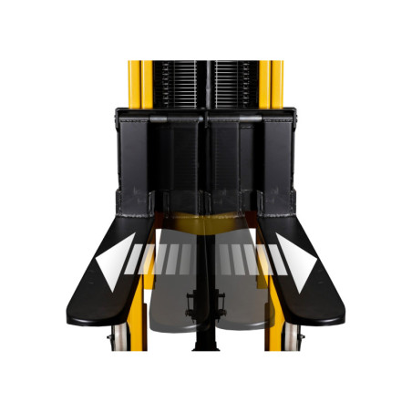 Gerbeur manuel/hydraulique polyvalent pour palettes, compact et robuste, capacité 1000 kg.