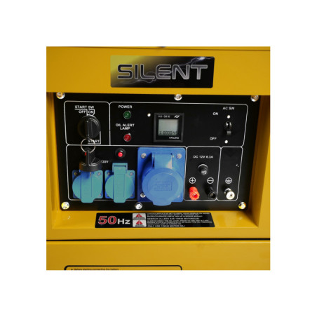 Groupe électrogène diesel insonorisé avec protection d'huile automatique.