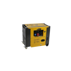 Générateur électrogène diesel silencieux, 5 kW, 230/400V, protection huile, démarrage électrique.