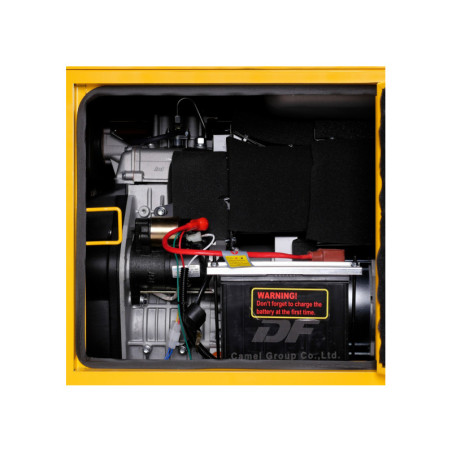 Groupe électrogène diesel silencieux 10 kVA avec connexions 380V et 230V.