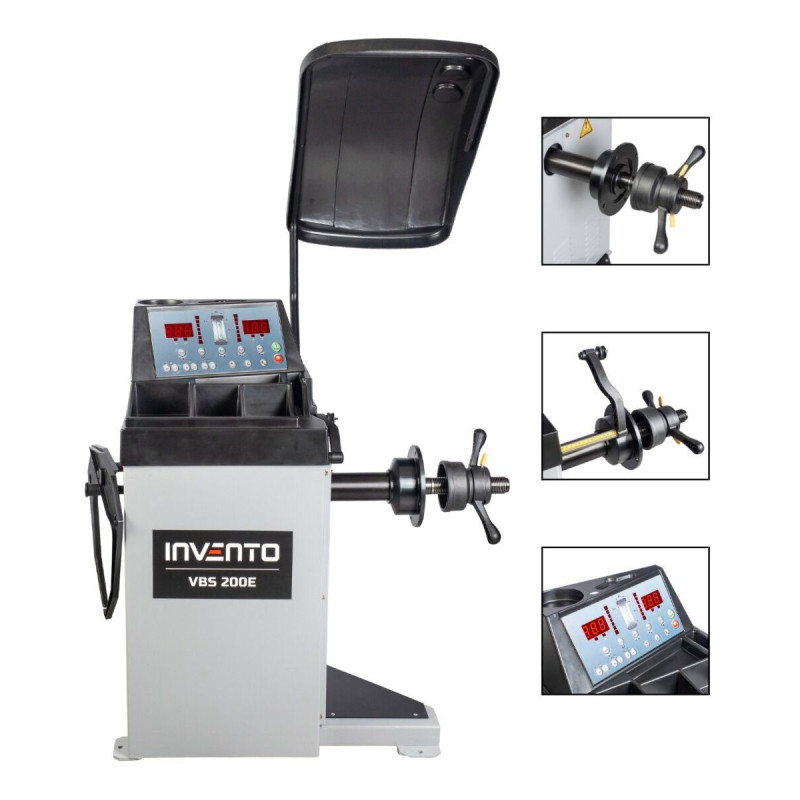 Équilibreuse INVENTO VBS 200E : Compacte, économique et professionnelle pour ateliers automobiles.
