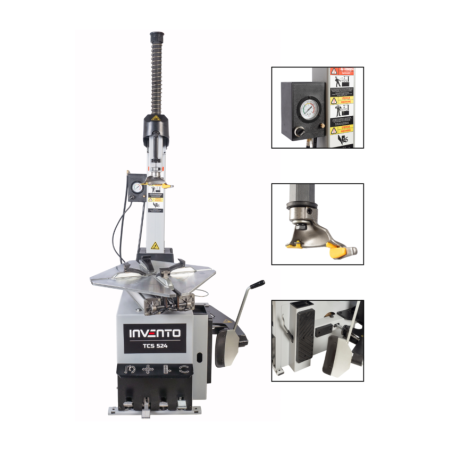 Démonte-pneus professionnel INVENTO TCS 524 2V : efficace, robuste, indispensable pour ateliers automobiles.