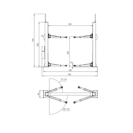 Pont élévateur électrohydraulique INVENTO EL S40M : puissant, sûr et polyvalent pour professionnels auto.