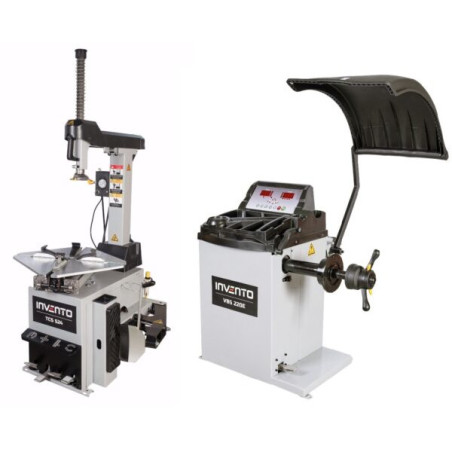 Image Alt: "Invento Express Pack: 26" Dual-Speed Tire Changer + 24" Wheel Balancer