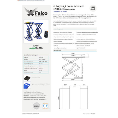 Élégant élévateur à ciseaux double sans roues - Qualité et performance exceptionnelles!