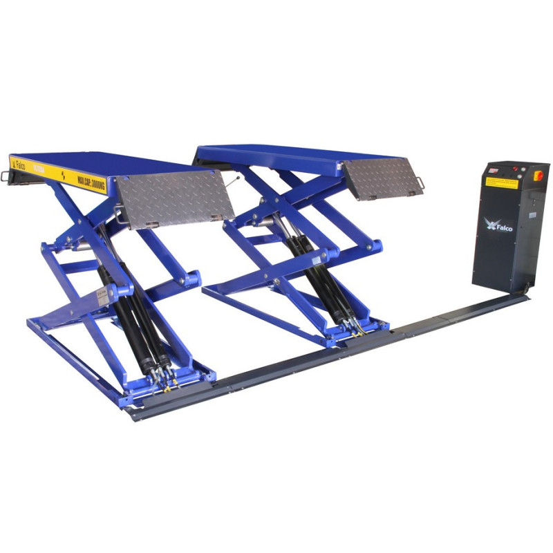 Pont élévateur à double ciseaux Falco Sollevatori : qualité et sécurité optimales.