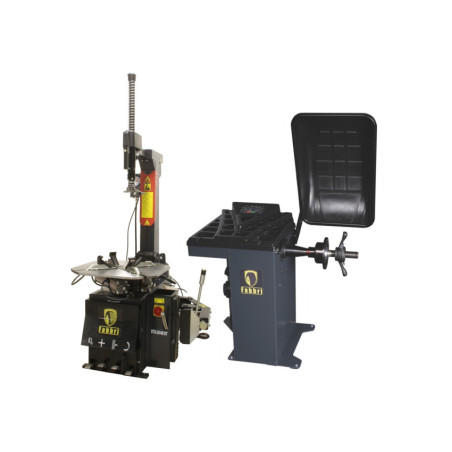 Ensemble professionnel pour montage et équilibrage pneus : Démonte-pneu Automatique BL204B et Equilibreuse BL231B Fabbri.