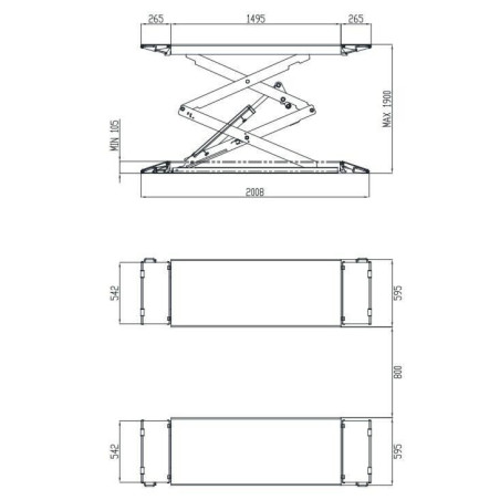 Élévateur double-ciseaux Invento SL S 32 : robuste, fiable, levage sécurisé jusqu'à 3 tonnes.