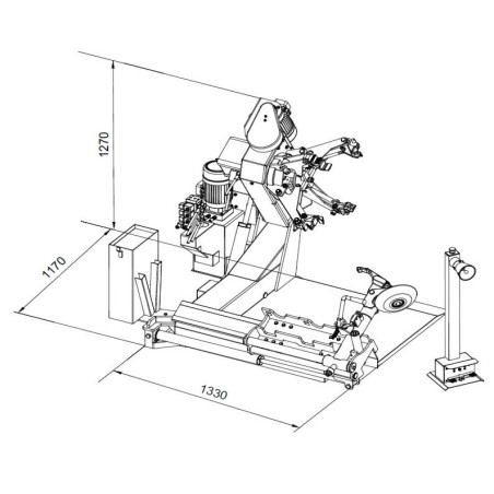 Image alt : Démonte-pneus camion INVENTO TCS 656 - Outil professionnel pour roues camions et engins.